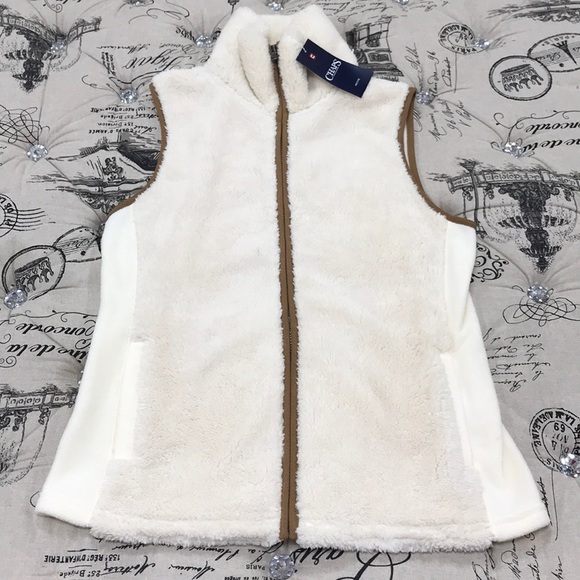 Chaps Faux Shearling Mockneck Vest - Picture 3 of 10